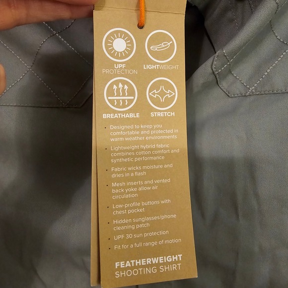 Orvis Women Midweight Shooting Shirt Frost Green Quilted Shoulder 20GB0851 Small - Picture 14 of 14